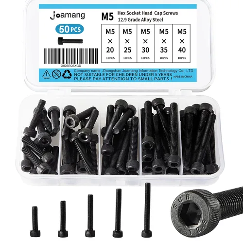 Vista 13 de Tornillos de cabeza de botón M5 x 8 mm, 12 mm, 16 mm, 20 mm, 25 mm, tornillos de cabeza de botón, acero de aleación de grado 10.9, acabado de óxido
