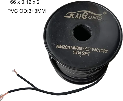 Vista 3 de 16 AWG alambre de bocina Cable Calibre Negro, Negro