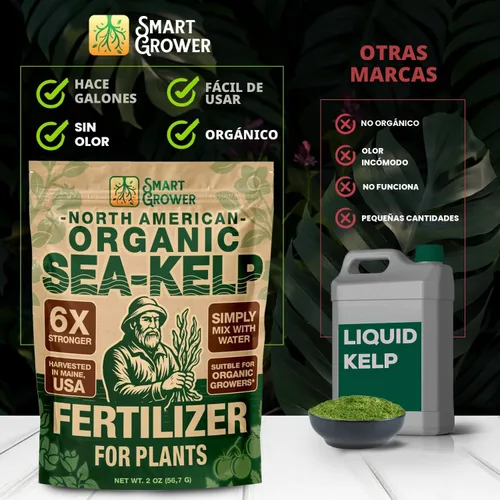 Vista 9 de Fertilizante orgánico de algas marinas para plantas, 2oz hace 50 galones