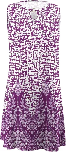 Vista 5 de Vestido corto de verano para mujer, sin mangas, estampado floral, sin mangas, con abertura de cerradura, casual, suelto, vestido de playa