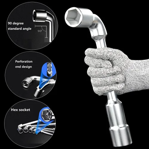 Vista 6 de Utoolmart Llave hexagonal abierta en forma de L de 0.236 in métrica en forma de L, 1 unidad