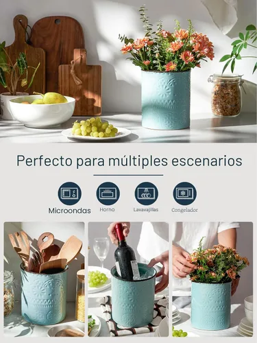 Vista 3 de DOWAN 7.2" Soporte para utensilios de cocina de 7.2 pulgadas, soporte extra grande para utensilios de cocina de estilo granja para encimera