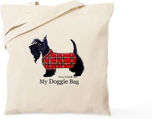 Vista 7 de CafePress American Scottie - Bolsa de compras de lona beige natural reutilizable