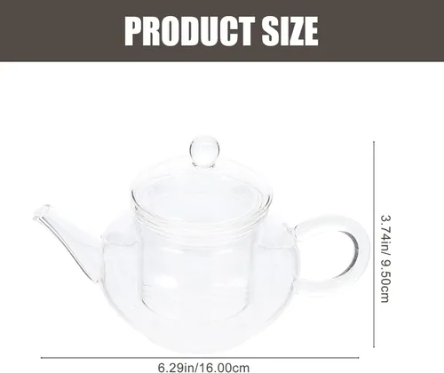 Vista 6 de Tetera de vidrio resistente con infusor 8.5 fl oz Tetera perfumada resistente al calor para té de hierbas