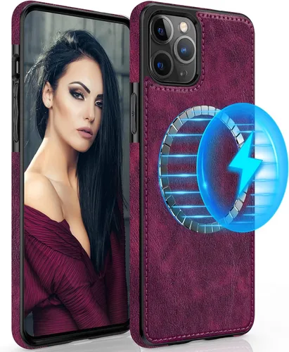 Vista 18 de LOHASIC Funda diseñada para iPhone 13 Pro con MagSafe, clásica y elegante piel suave agarre antideslizante a prueba de golpes, funda protectora