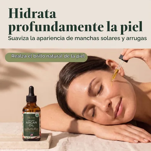 Vista 6 de Aceite de argán orgánico para el cabello, la cara y la piel, 100% puro