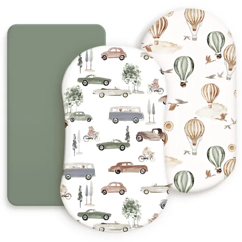 Vista 15 de GRSSDER Juego de 2 sábanas elásticas ultra suaves para cuna, ajuste universal para cuna de bebé, colchón rectangular ovalado, flores y frutas