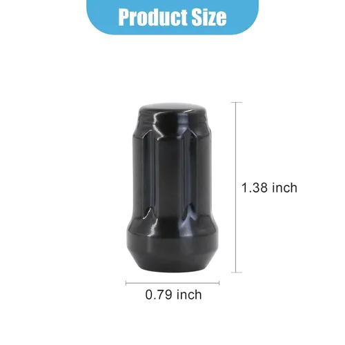 Vista 2 de Tuercas de llanta negras M12x1.5 de 1.5 pulgadas + herramienta, tuercas de rueda de 0.472 x 0.059 in compatibles con Toyota Tacoma 4Runner FJ