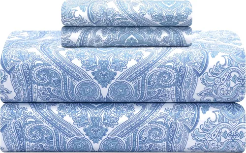 Vista 8 de Feather & Stitch - Juego de sábanas de 100 % algodón más suaves, ropa de cama de tejido percal de 300 hilos, bolsillo profundo de 16 pulgadas
