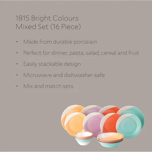 Vista 2 de Royal Doulton 1815 Brights - Juego de vajilla mixta, 16 piezas
