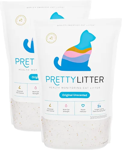 Vista 9 de PrettyLitter - Arena para gatos con monitoreo de la salud (aloe tranquilo, no aglutinante), ligera y de bajo seguimiento, cristales de gel de sílice