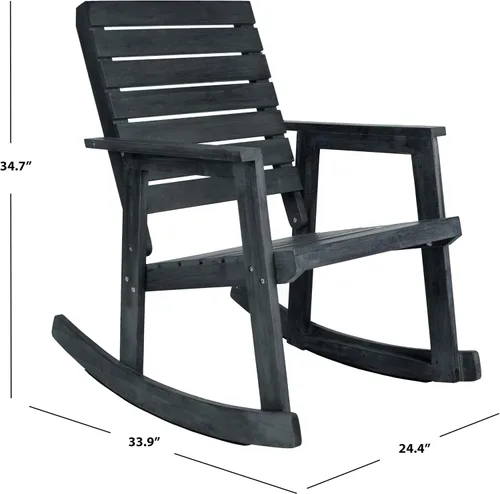 Vista 5 de SAFAVIEH FOX6702K Colección para exteriores Alexei - Silla mecedora, gris pizarra oscura gris (Dark Slate Gray)