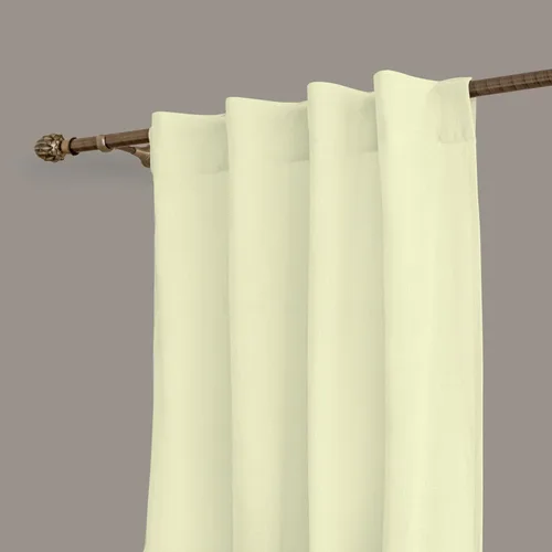 Vista 4 de Linenwalas Juego de 2 paneles de cortinas semitraslúcidas de lino de algodón de 84 pulgadas de largo, elegante bolsillo para barra y bucles
