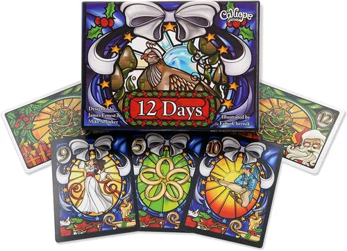 Vista 4 de Calliope Games 12 Days of Christmas Juegos de niños Juegos de cartas divertidos para la familia Niños y adultos Regalos para llenar calcetines 3-5