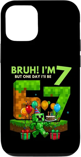 Vista 28 de Bruh I'm 7 But One-Day I'll Be 67 Retro 7th Birthday Kids Case for iPhone 17