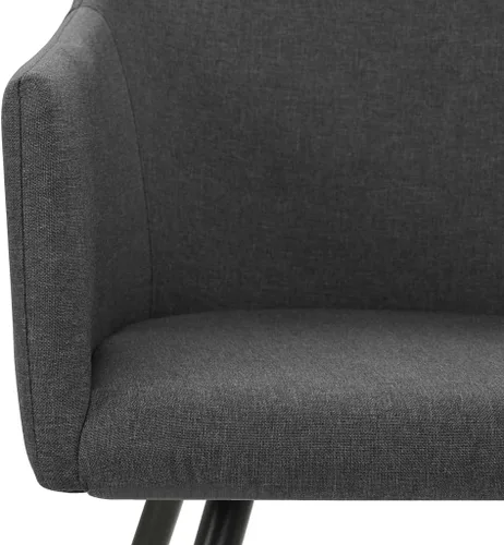 Vista 5 de Dining Chair Set of 2 Dark Grey Fabric, Modern Kitchen Dining Room Chairs with Metal Legs, Ergonomic Design for Home