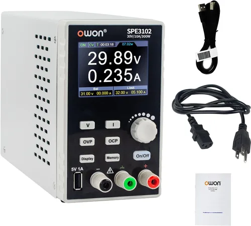 Vista 7 de OWON Fuente de alimentación de laboratorio (0-30V 0-5A), fuente de alimentación CC de banco programable de 150 W con pantalla LCD de 2.8 pulgadas