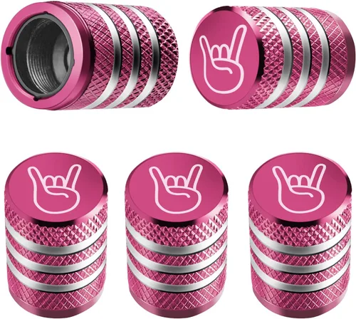 Vista 16 de Tapones para vástago de válvula de neumático, paquete de 5, tapa de aire de neumático N2, metal nitrógeno con forro de plástico, resistente a