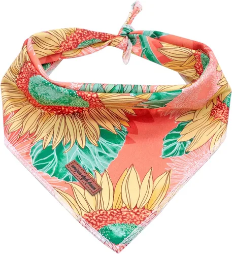 Vista 36 de Unique Style Paws Bandanas para perros, 1 unidad, lavables, de algodón, triangular, para otoño, con margaritas de abeja, para perros y gatos