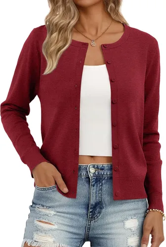 Vista 30 de Trendy Queen Women's Lightweight Knit Cardigan Gris Melange
