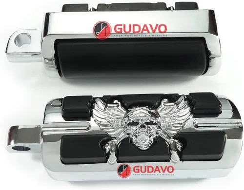 Vista 19 de Motocicleta cromo aluminio pie clavijas delantero pedal conductor clavijas con soportes para HONDA VF750 MAGNA 1996-2004 (G3I negro)