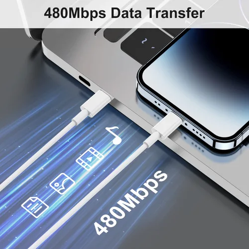 Vista 5 de Paquete de 2 cables USB C a Lightning de 3 pies [certificado Apple MFi], cable de carga rápida tipo C de 3 pies para iPhone 14 13 12 11