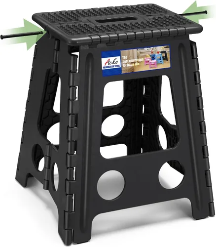 Vista 40 de ACKO Taburete plegable de 13 pulgadas, soporta 300 libras para adultos y Bicolor Verde