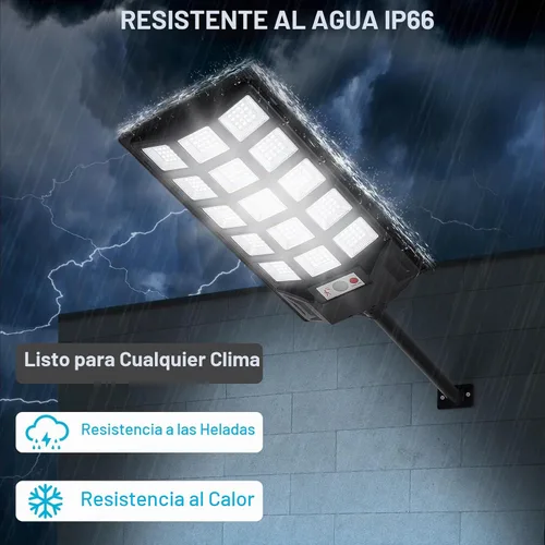 Vista 3 de FEIERYA Luces solares para exteriores, luces solares impermeables IP66 con sensor de movimiento y control remoto, lámparas de calle de 6500 K