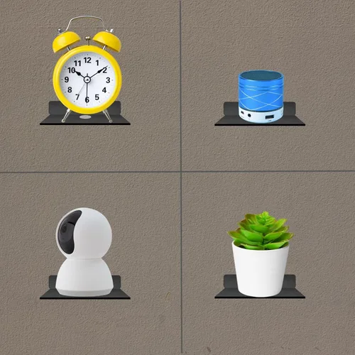 Vista 6 de Estante pequeño para pared, 5 pulgadas, estantes flotantes de metal para eco, cámaras, estantes de montaje en pared para altavoces pequeños