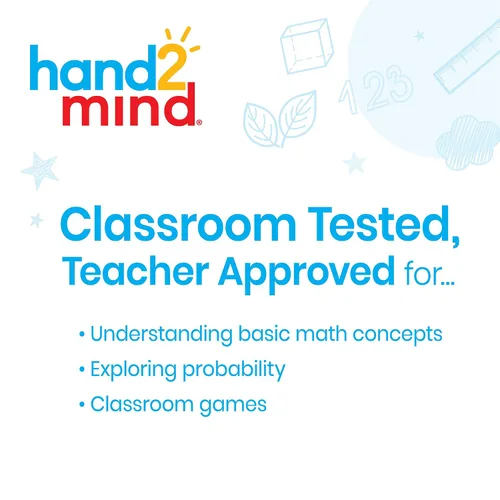 Vista 2 de hand2mind Dados pequeños de plástico para escribir y limpiar para niños de 5 a 8 años, superficie de borrado en seco en todos los lados, dibujar
