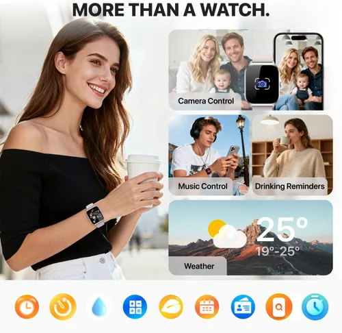 Vista 7 de Reloj inteligente para mujeres y hombres, (responder/hacer llamadas) 1.83 pulgadas, reloj inteligente con seguimiento de actividad física
