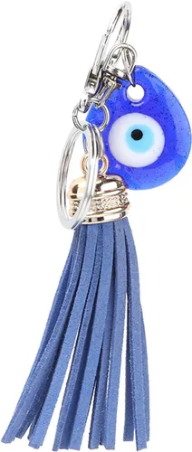 Vista 9 de Llavero azul de ojo malvado, dije de amuleto de cristal turco con llavero, adorno de mal de ojo, regalo de bendición para buena fortuna