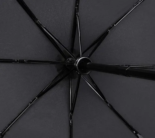 Vista 4 de YumSur Paraguas de viaje automático compacto, paraguas plegable resistente al viento con diseño de gotas de lluvia impresas, cierre de apertura