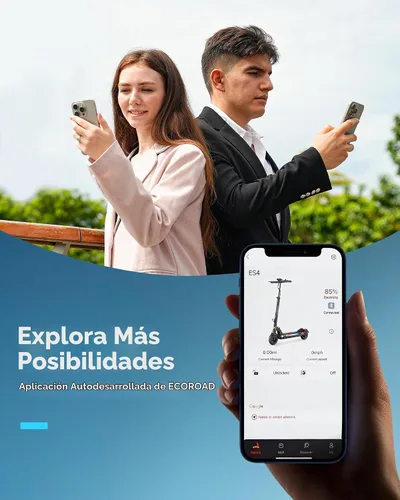 Vista 7 de ECOROAD Scooter eléctrico para adultos, hasta 25 MPH Negro - Anaranjado