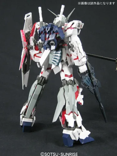 Vista 3 de Bandai Hobby RX-0 Unicorn Gundam HD Color con MS Cage Figura de grado maestro, escala 1/100