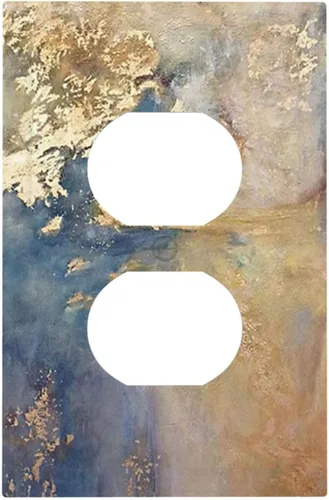 Vista 202 de Pintura al óleo de flores abstractas de 1 cuadrilla de interruptor de luz dúplex individual cubierta de salida placa de pared decorativa Placa