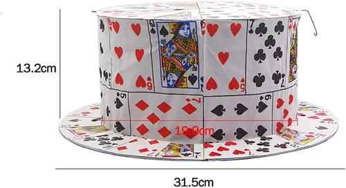 Vista 6 de Enjoyer - Tarjeta plegable para fanáticos a tarjetas, sombrero de copa, trucos mágicos, ilusiones de escenario, accesorios de comedia, accesorios