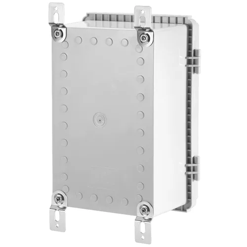Vista 5 de Caja de conexiones eléctricas impermeables IP67 carcasa de plástico ABS con cubierta con bisagras con placa de montaje, soportes de pared