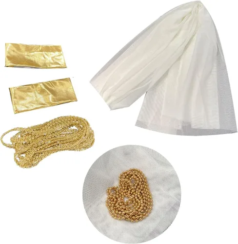 Vista 6 de Greek Costume Kids Greek Goddess Dress Girls Toga Costume Grecian Athena Dress White Roman Princess Outfit Dress
