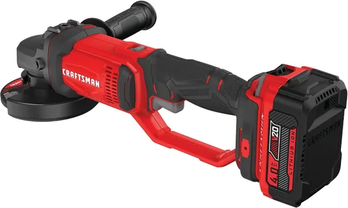Vista 10 de CRAFTSMAN V20 Kit de herramientas de amoladora angular inalámbrica, 4-1/2 pulgadas, batería y cargador incluidos (CMCG400M1)