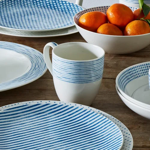 Vista 5 de Noritake Juego de 4 tazas de hamaca azul, 15 onzas.