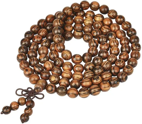 Vista 31 de Mala Beads Pulsera 108 0.315 in Meditación Sándalo Elástico..