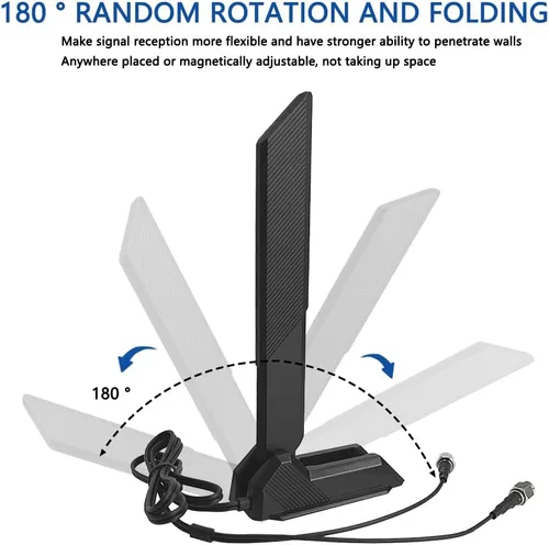 Vista 3 de GinTai Antena externa WiFi 6 6E Tri-Band 6GHz 5.8GHz 2.4GHz Base Magnética Antena PC Computadora de escritorio para Asus Rog Strix para Gigabyte