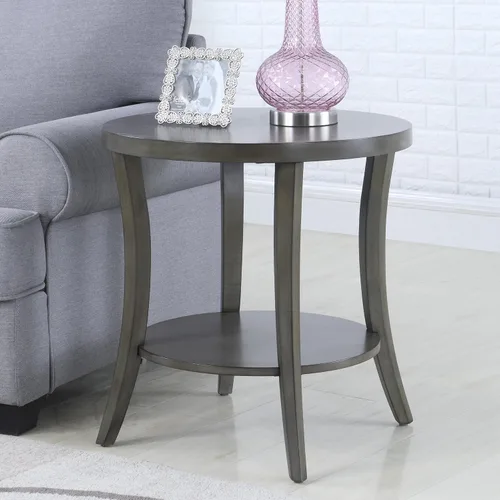 Vista 4 de Roundhill Furniture Juego de mesa de centro ovalada Perth contemporánea, color gris