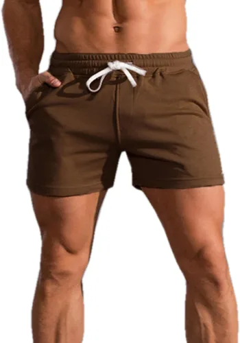 Vista 15 de Pantalones cortos de algodón de 5.5/7 pulgadas para hombre, pantalones cortos de entrenamiento de algodón con bolsillos