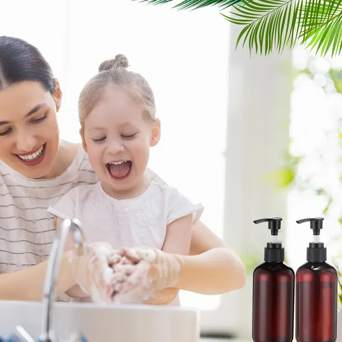 Vista 6 de 48 piezas dispensador de loción con bomba recargable dispensador de champú acondicionador dispensador de jabón de manos plástico vacío 8 oz/250 ml