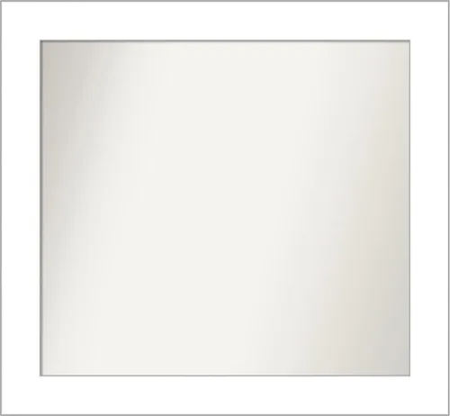 Vista 300 de Amanti Art Espejo de baño blanco para sobre el fregadero, 24 x 26 pulgadas, espejo rectangular blanco y blanco, marco de madera contemporáneo