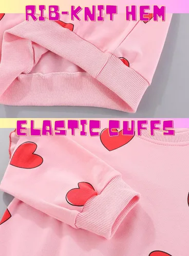 Vista 4 de BOMDEALS Adorable conjunto de ropa para niñas pequeñas, camiseta de manga larga + pantalones