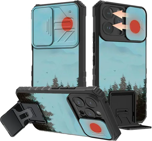 Vista 48 de Rossy Funda para iPhone 14 2022, para iPhone 14 con funda deslizante para cámara deslizante, soporte integrado, doble capa híbrida, a prueba de 1-37