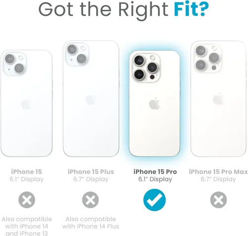 Vista 2 de Funda MagSafe Speck para iPhone 15 Pro - Protección contra caídas y de cámara, ClickLock antideslizante, compatible con carga inalámbrica, se adapta